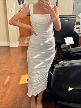 NWT white Midi/Maxi Dress - Sleeveless Square Neck